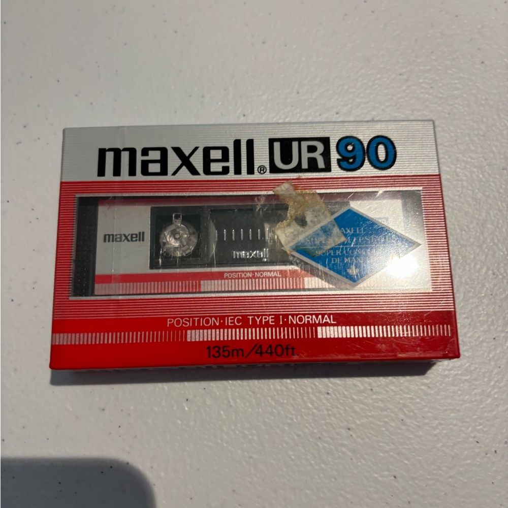 Maxell UR 90 Blank Audio Cassette - Red and Black
